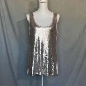 Studio Y Women’s XL Light Pink Sequined Tank Top